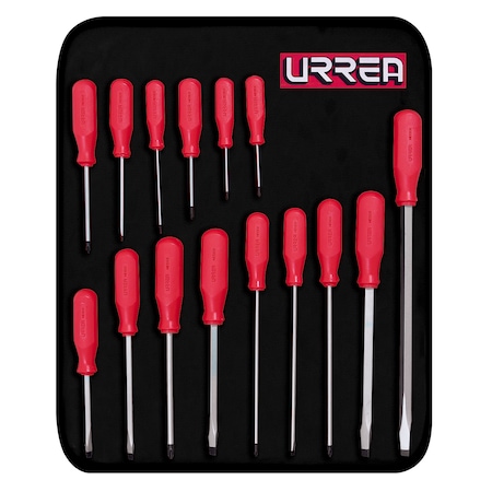 Urrea Screwdriver Set, 15Pc R Series 9600ER